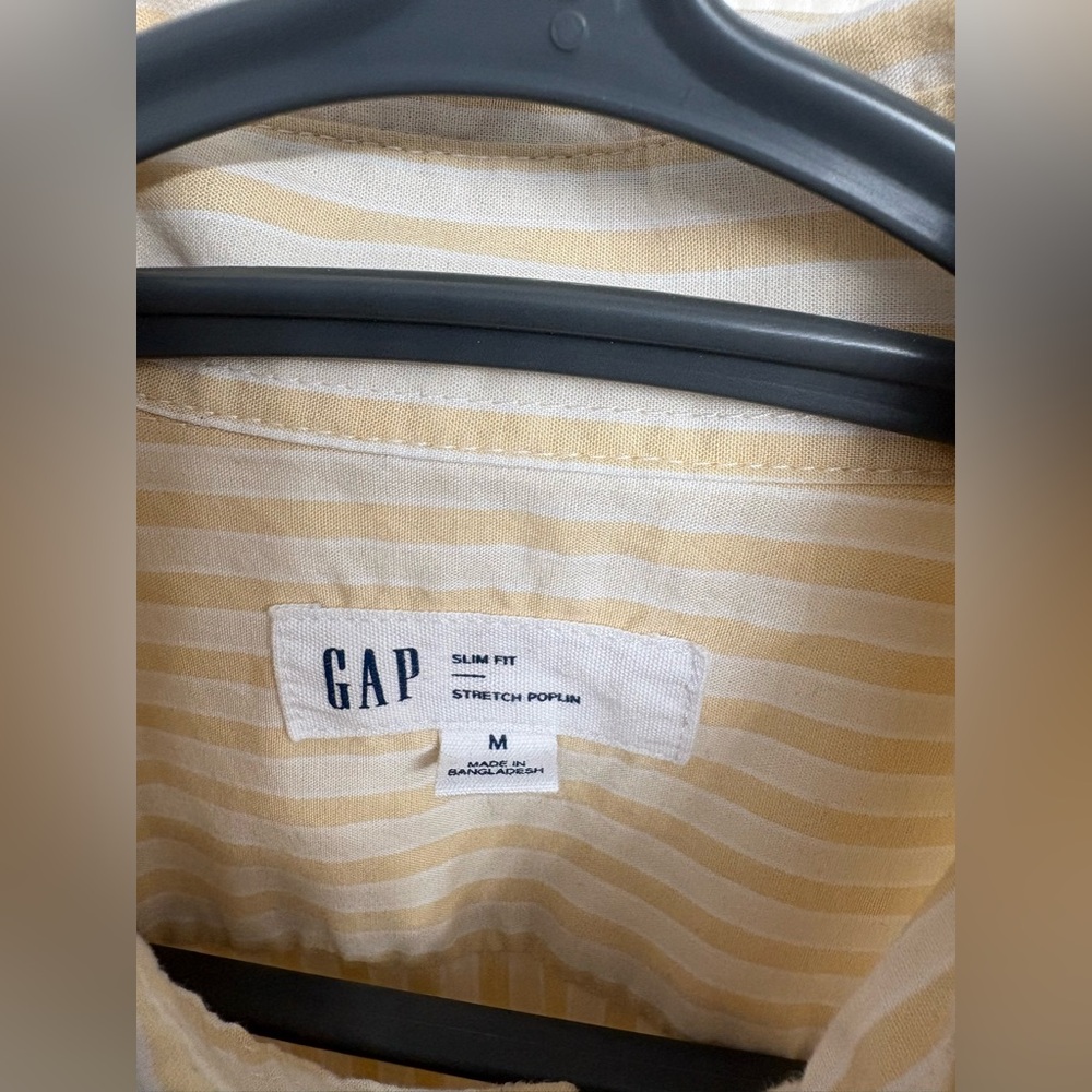 GAP Slim Fit Stretch Poplin Striped Shirt Size M - Picture 5 of 5